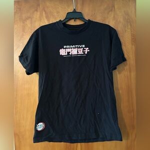 Primitive Black Graphic T-Shirt for Men